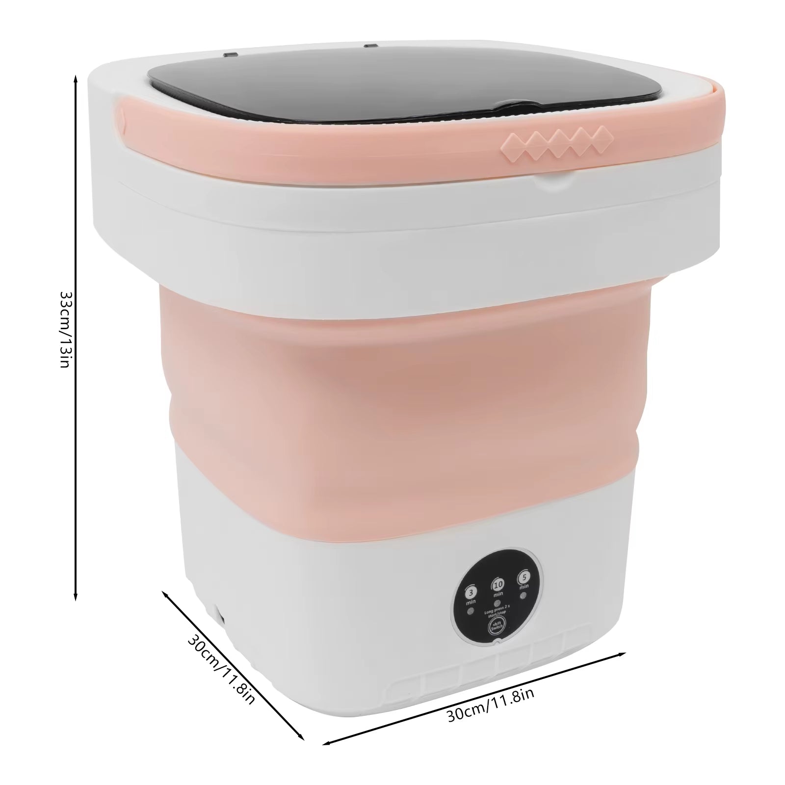 Mini Foldable Washing Machine 12L Capacity Pure Copper Motor 3 Washing Modes Easy to Move for Baby Clothes Underwear