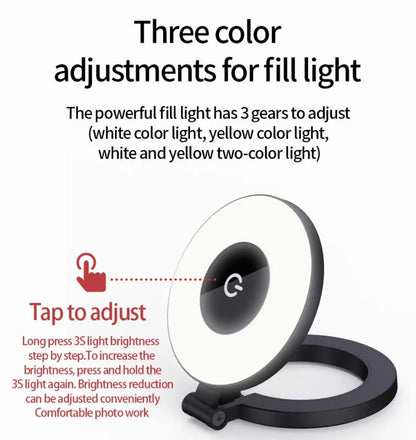 Magnetic Selfie Ring Light Smartphone Magnetic Fill Light Mini Pocket Selfie Light for Iphone XIAOMI HUAWEI SAMSUNG 2500K-9000K